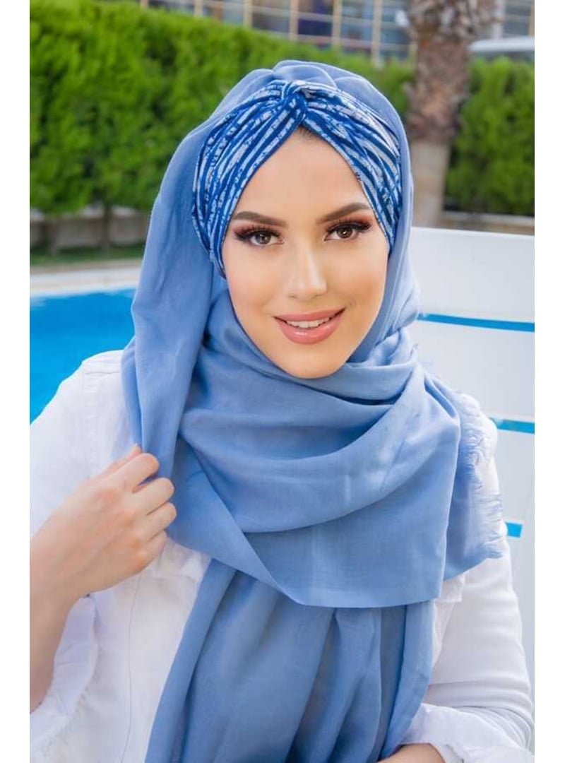 AİŞE TESETTÜR Çizgili Burgu Hazır Şal