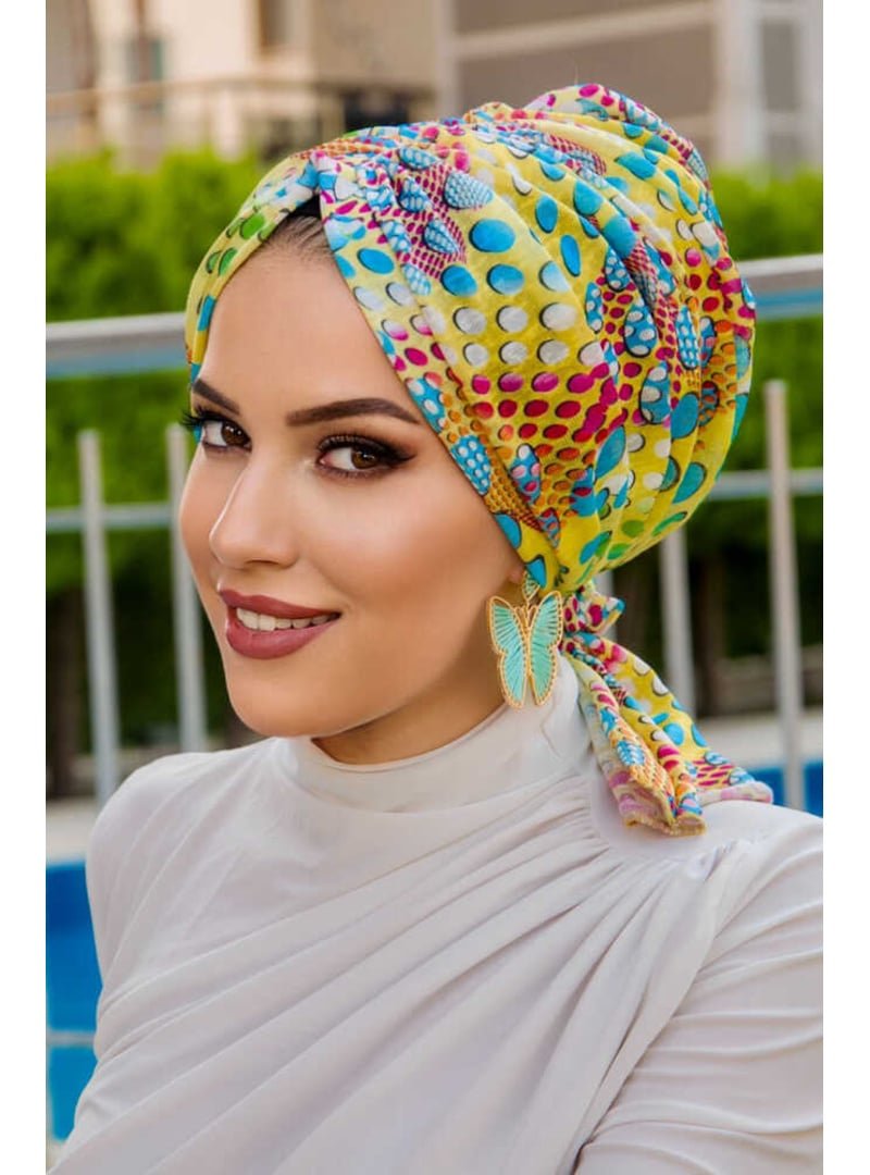 AİŞE TESETTÜR Yaz Desen Tokalı Bone