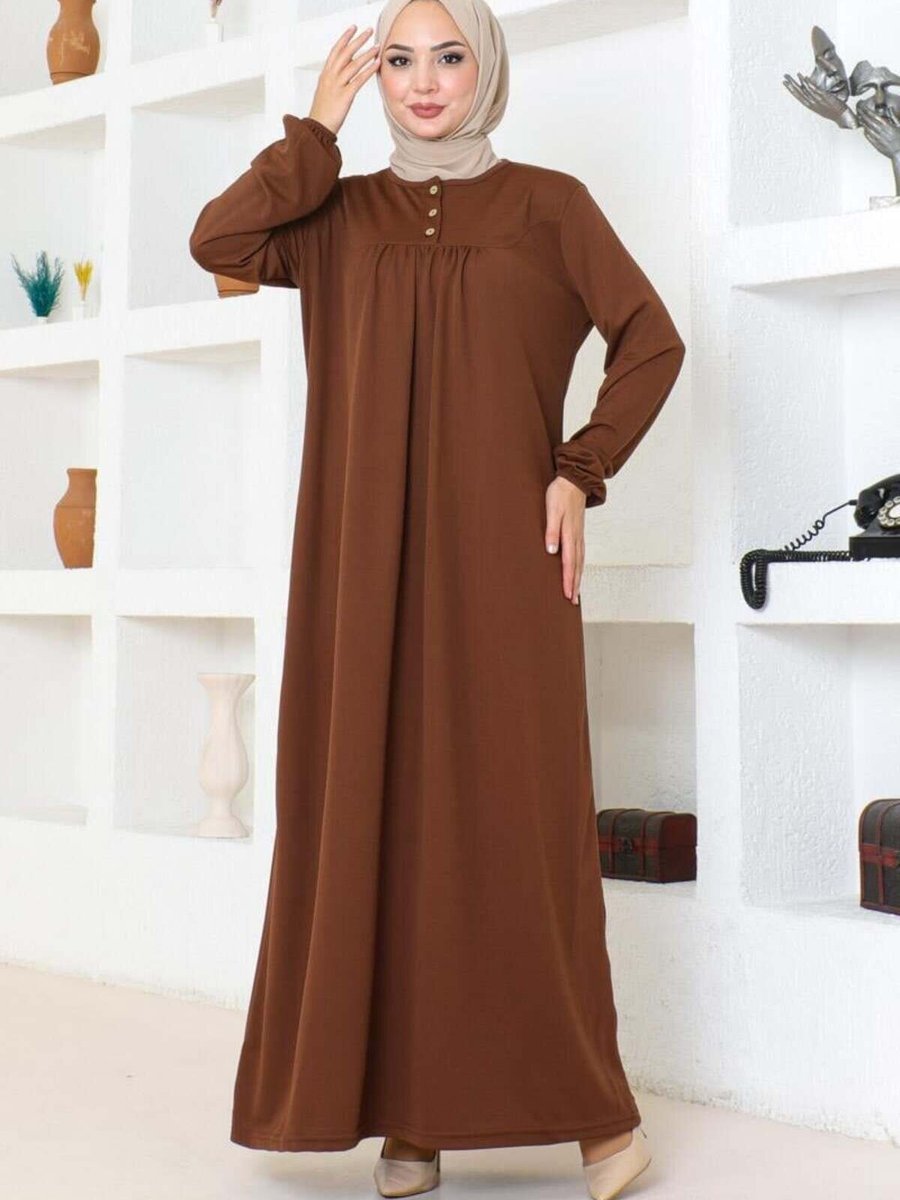 Mec Fashion Kahverengi Robalı Spor Elbise