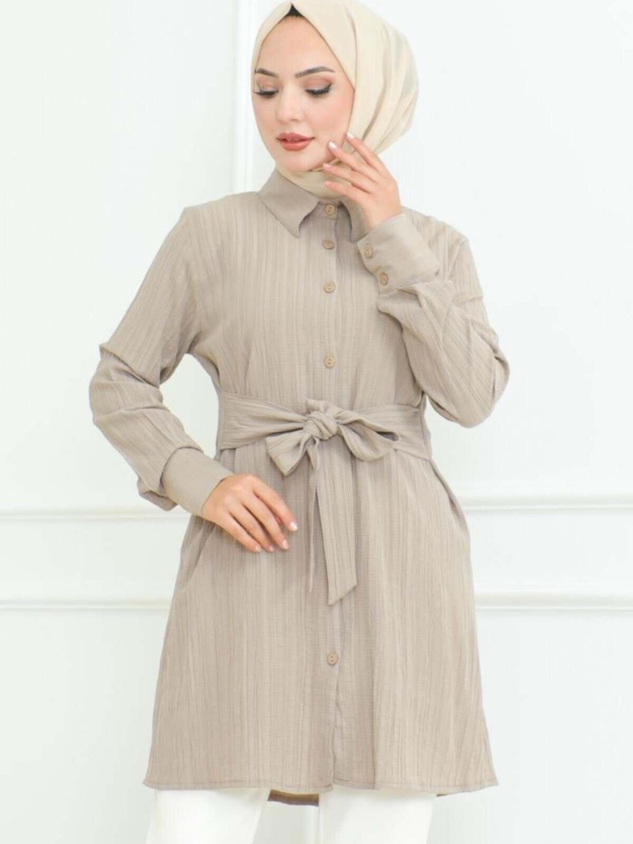 Mec Fashion Taş Bağlamalı Gömlek Tunik