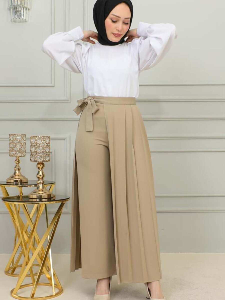 Mec Fashion Vizon Uzun Piliseli Pantolon Etek