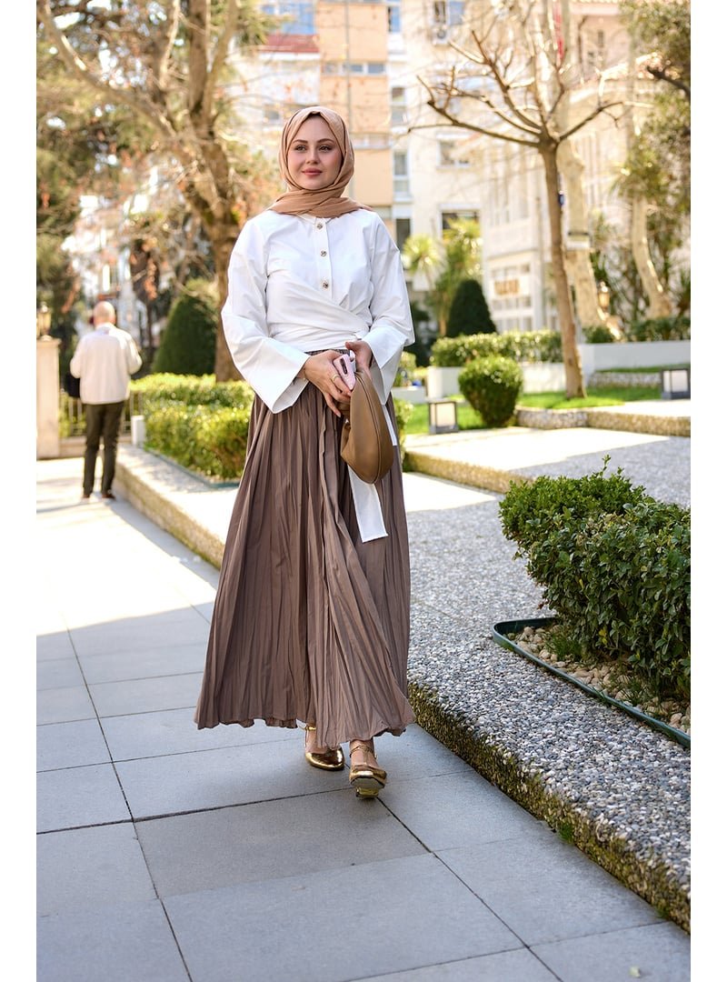 Locco Moda Beyaz Önden Bağlamalı Gömlek