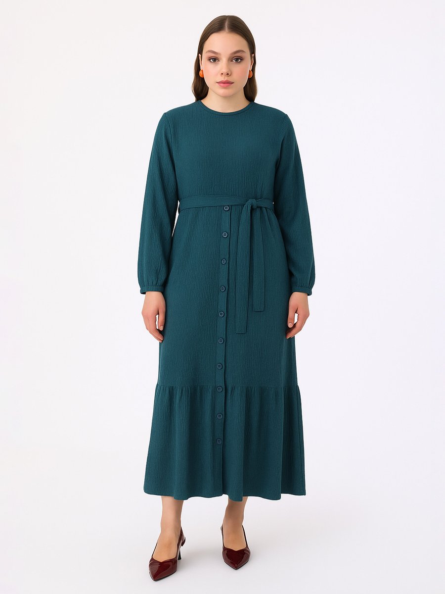 Moda Gazel Turkuaz Elbise