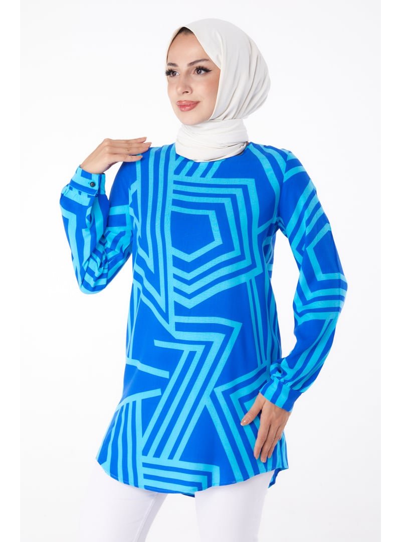 Tofisa Saks Desenli Tunik