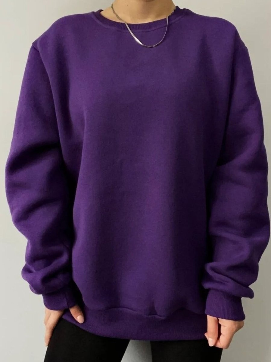 Swana Mor Unisex Oversize Şardonlu Sweatshirt