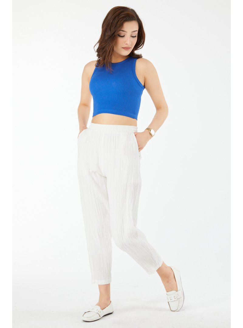 Tofisa Saks Kısa Kollu Crop