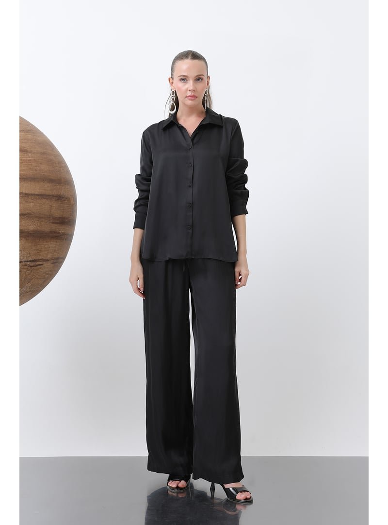 Podyumplus 32259pnt Saten Belden Bağlamalı Pantolon