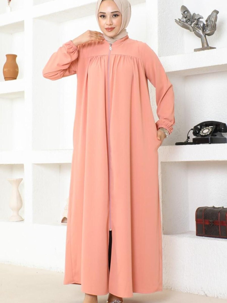 Mec Fashion Pudra Büzgülü Jessica Krep Ferace
