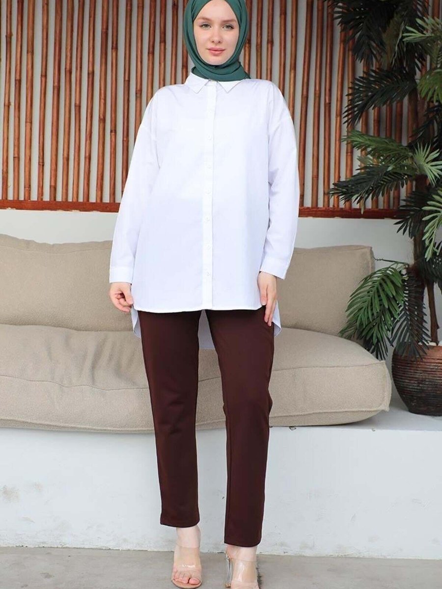 Mec Fashion Kahverengi Bağcıklı Pantolon