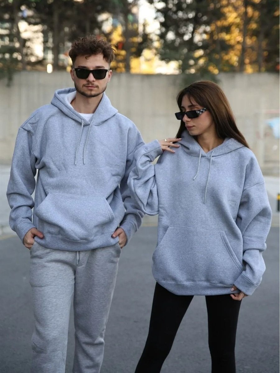 Swana Gri Oversize Unisex Sweatshirt