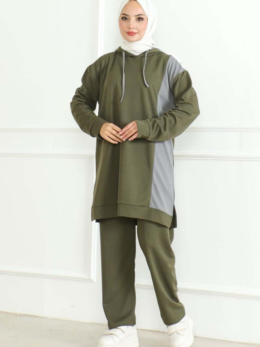 Mec Fashion Haki Oversize Spor İkili Takım