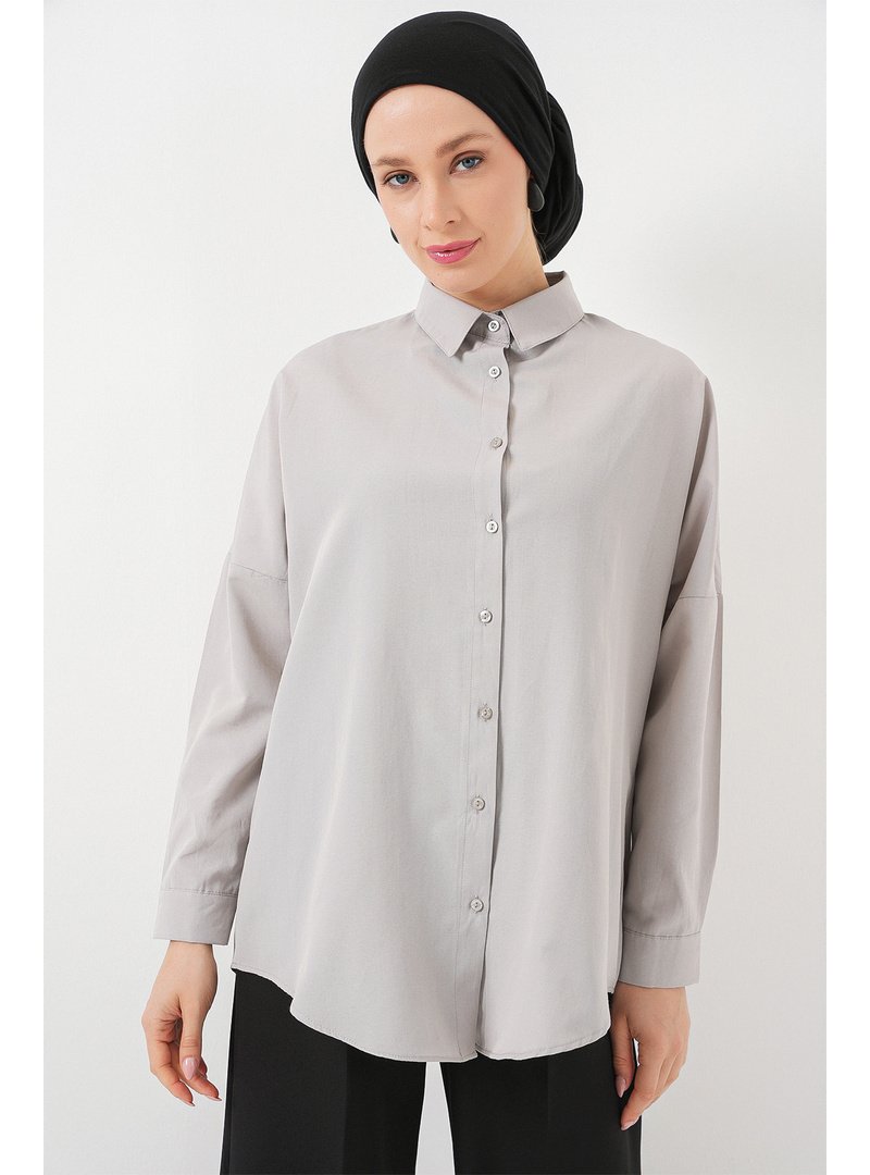 Bigdart A.gri Oversize Basic Gömlek