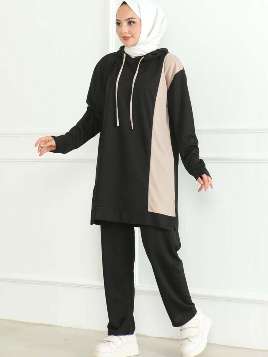 Mec Fashion Siyah Oversize Spor İkili Takım