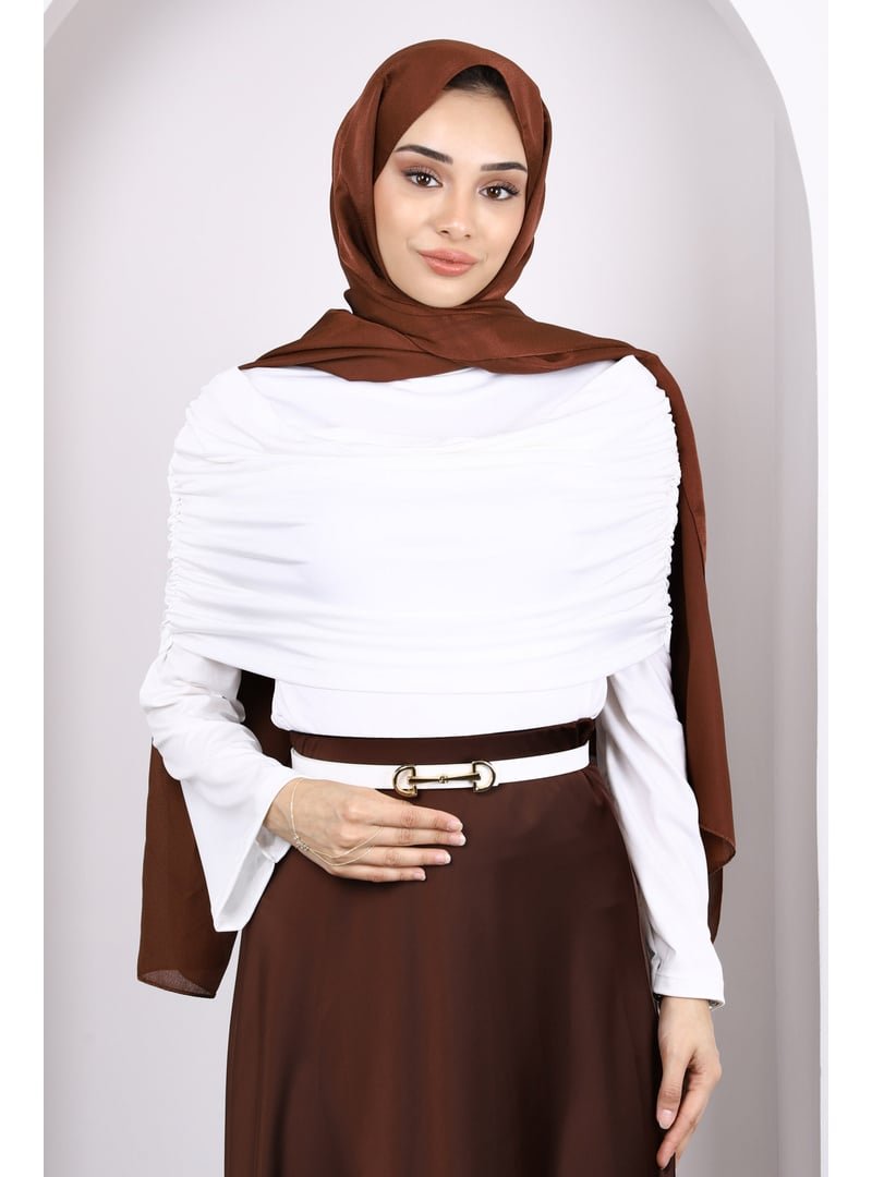 İmaj Butik Ekru Kol Yaka Detaylı Sandy Bluz