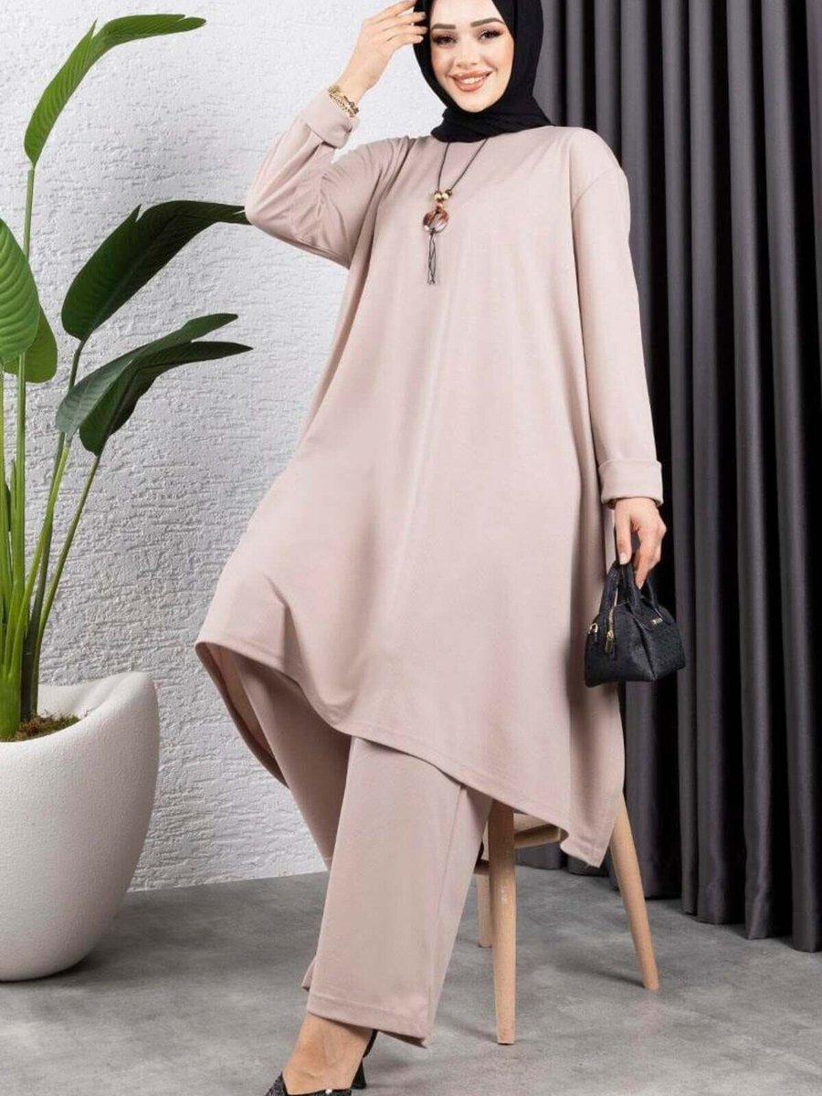 Mec Fashion Vizon Kolyeli Yırtmaç Detaylı İkili Takım