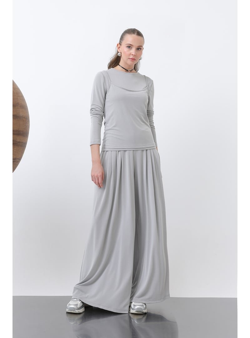 Podyumplus 32238pnt Basic Bel Lastikli Bol Pantolon