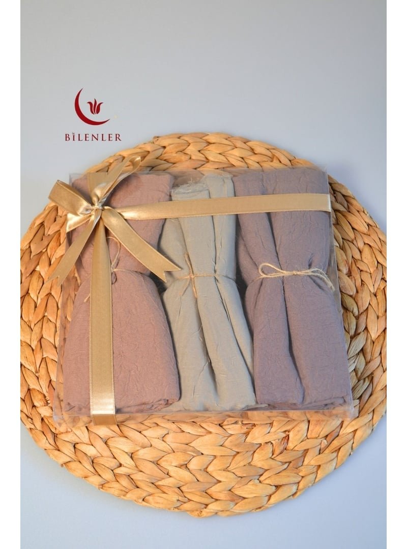 Bilenler Bambu Kraş Şal – 75x210 Cm | Nefes Alabilir, Terletmez, Tok Duruşlu Mevsimlik Kumaş (3'lü Kutu)