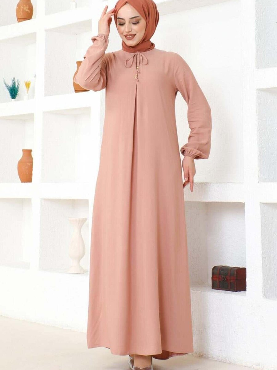 Mec Fashion Pudra A Pile Viskon Elbise