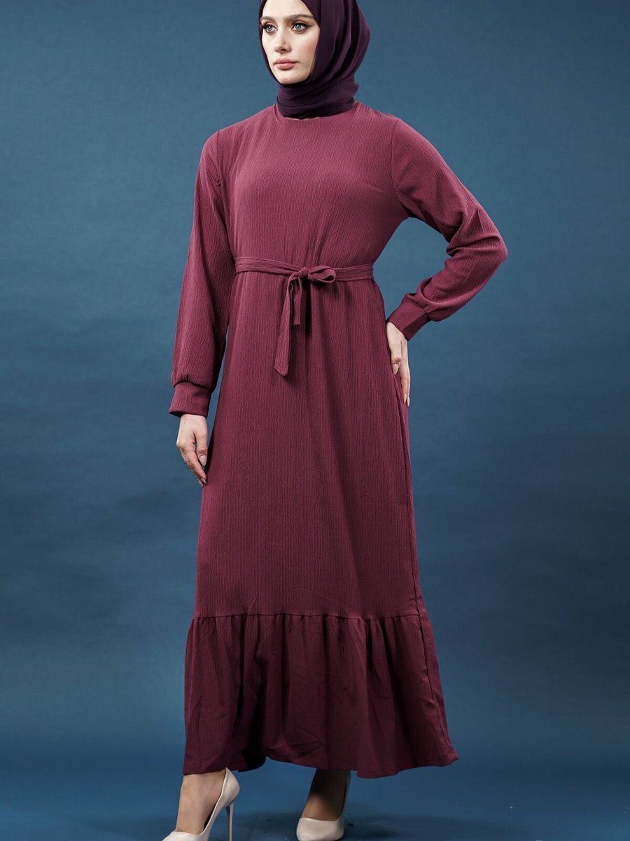 Mec Fashion Mürdüm Bürümcük Elbise