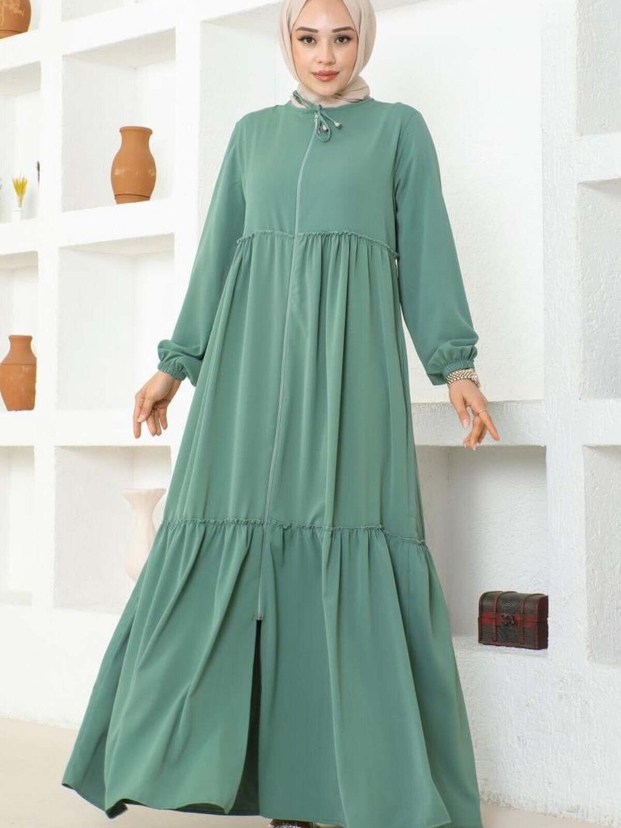 Mec Fashion Yeşil Eteği Fırfırlı Jessica Krep Ferace