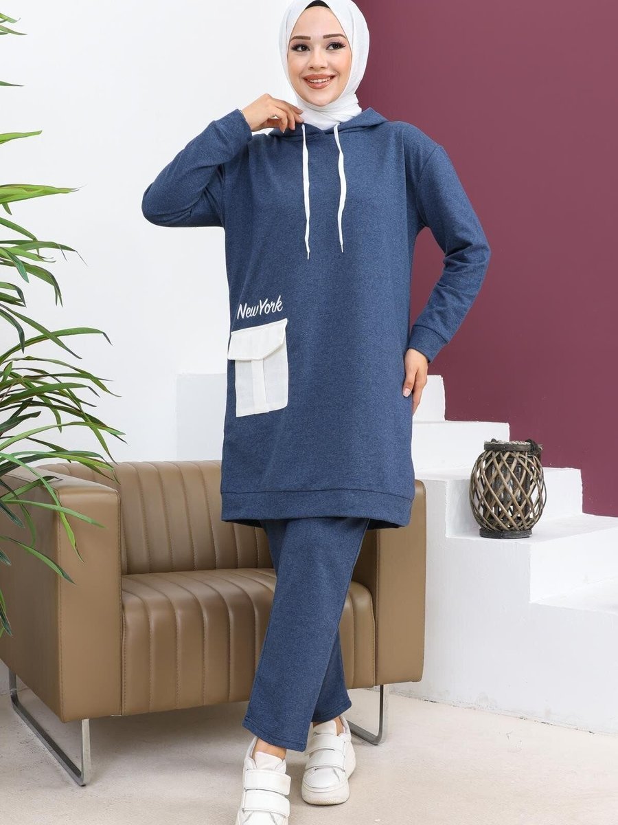Mec Fashion İndigo Cepli Spor İkili Takım