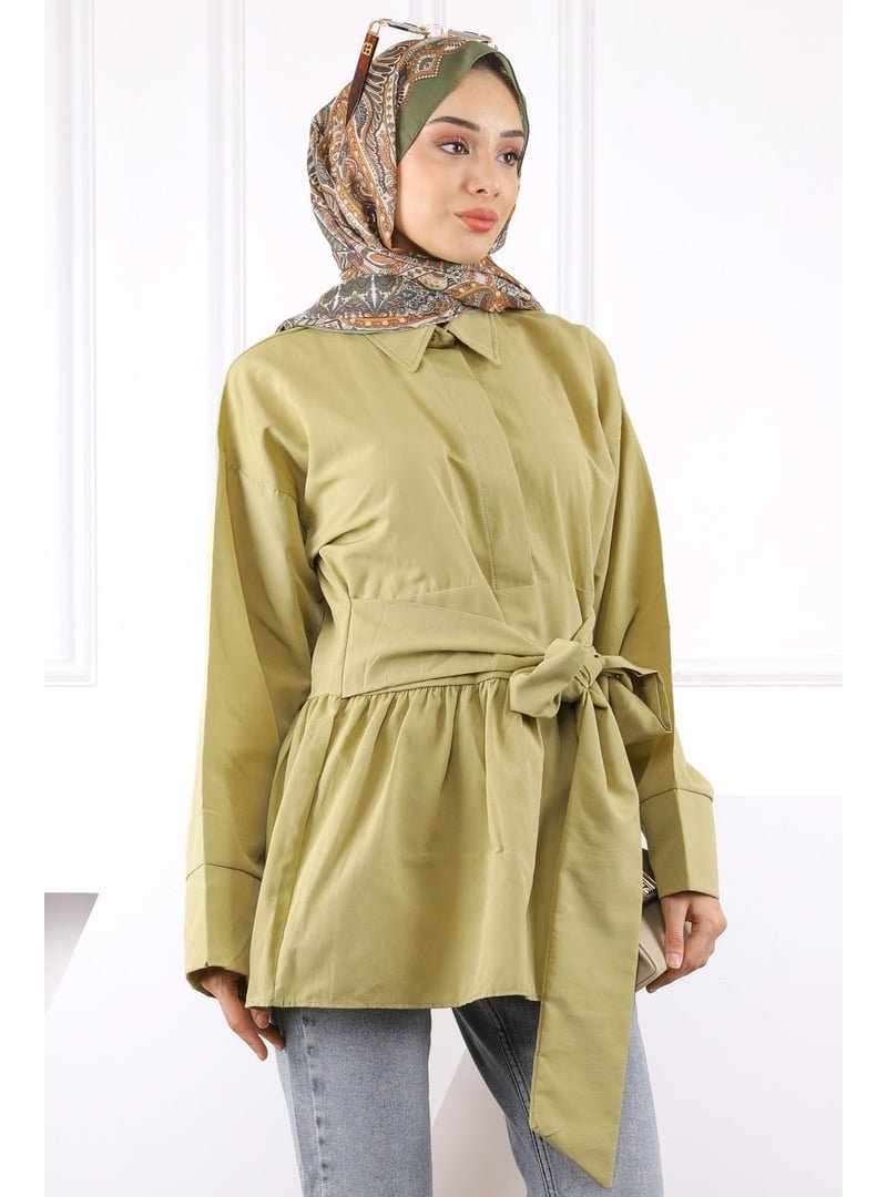 İmaj Butik Haki Bel Kuşaklı Tunik
