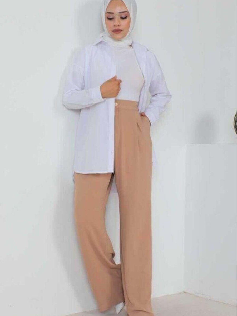 Mec Fashion Taba Büyük Beden Pantolon