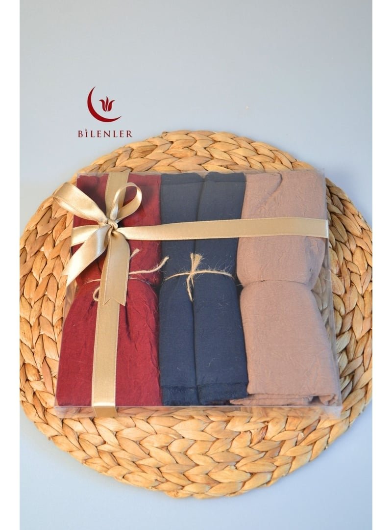 Bilenler Bambu Kraş Şal – 75x210 Cm | Nefes Alabilir, Terletmez, Tok Duruşlu Mevsimlik Kumaş (3'lü Kutu)