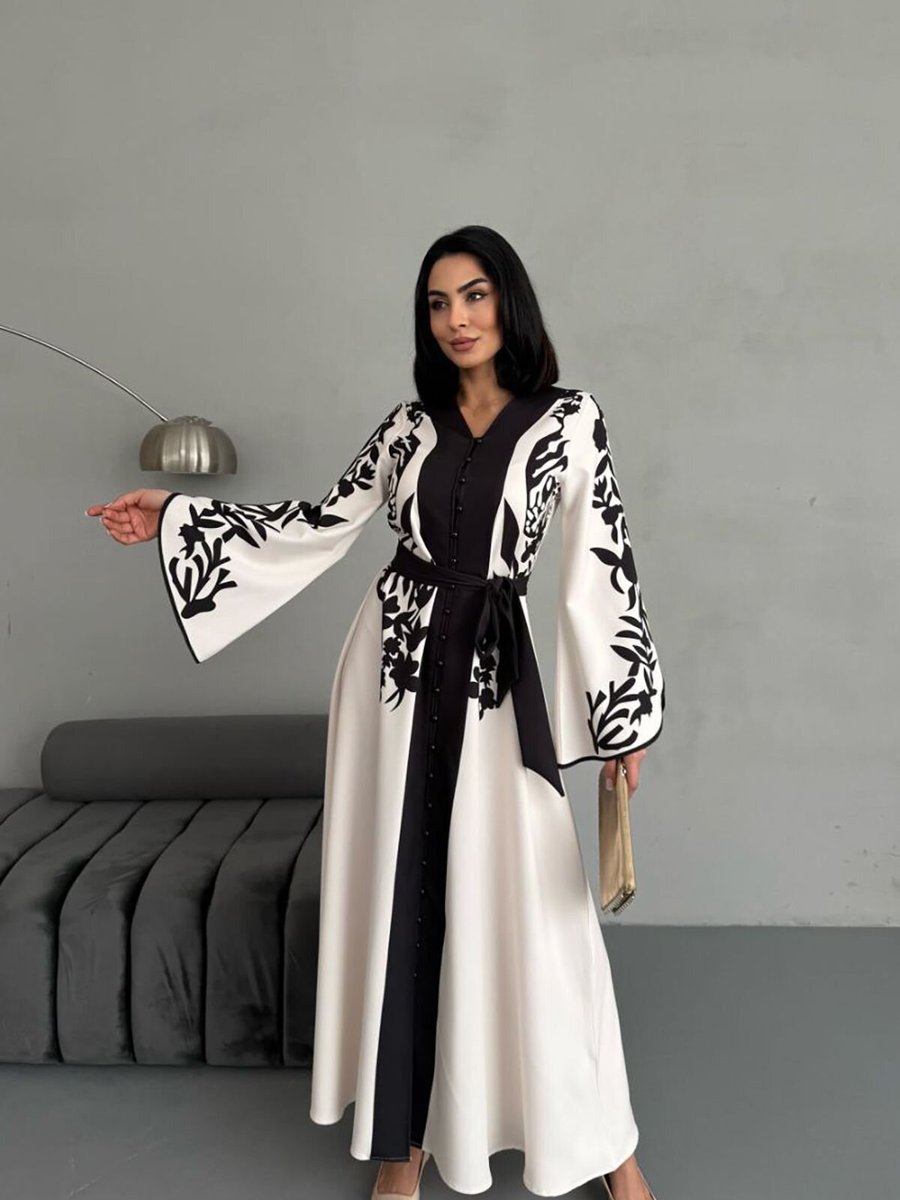 XXL BUTİK Siyah Kuşaklı Elbise