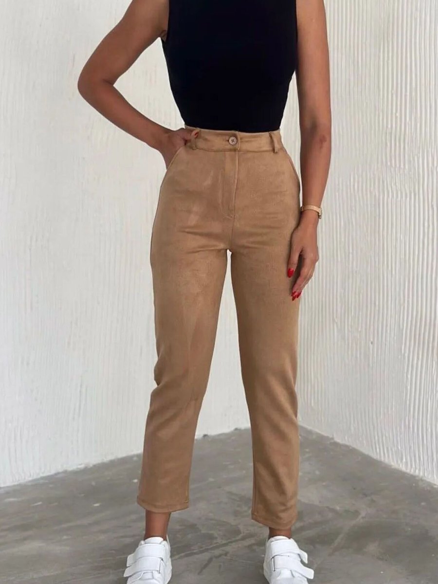 Swana Camel Süet Havuç Pantolon