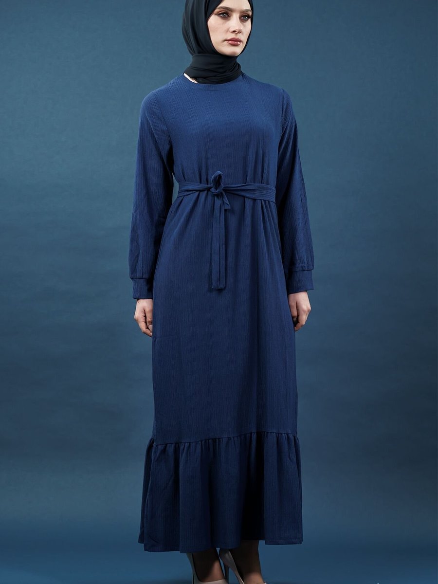 Mec Fashion Lacivert Bürümcük Elbise