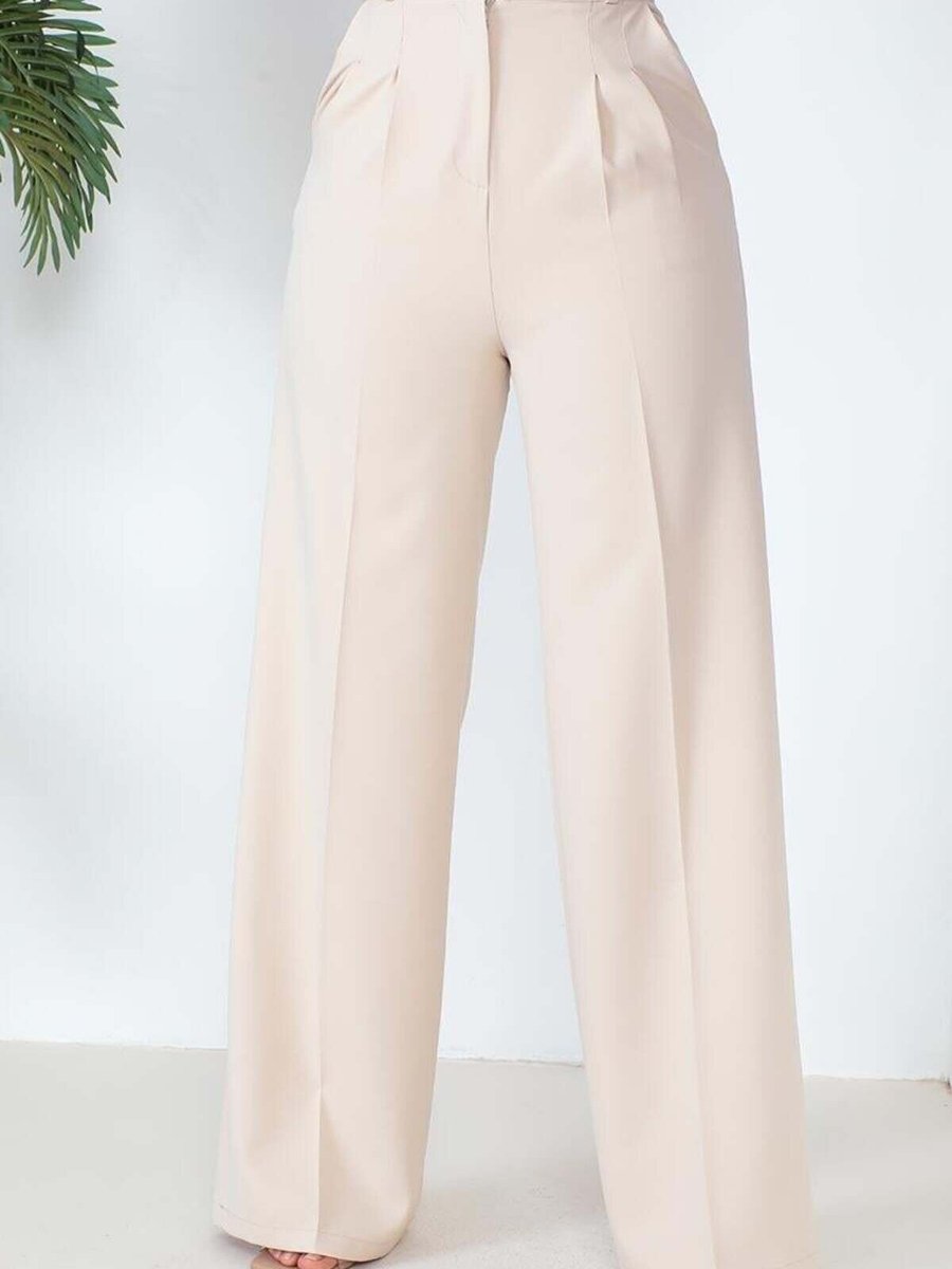 Mec Fashion Ekru Palazzo Pantolon