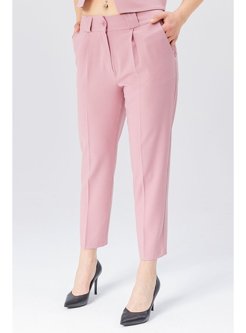 Bolivente Pembe Havuç Model Dokuma Pantolon