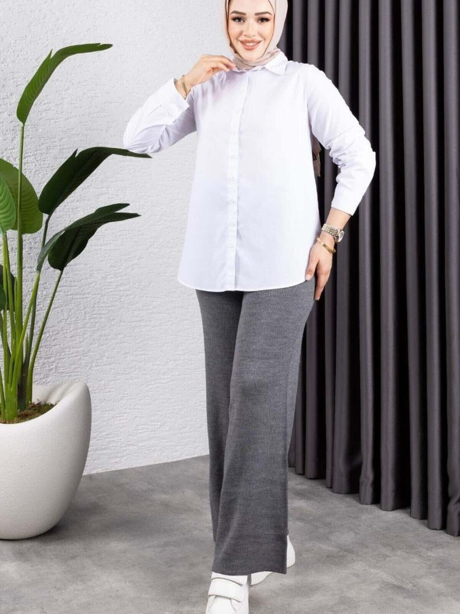 Mec Fashion Antrasit Triko Pantolon