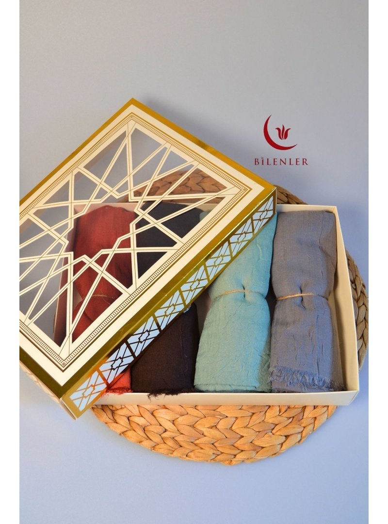 Bilenler Bambu Kraş & Şal – 75x210 Cm | Nefes Alabilir, Terletmez, Tok Duruşlu Mevsimlik Kumaş (4'lü Kutu)