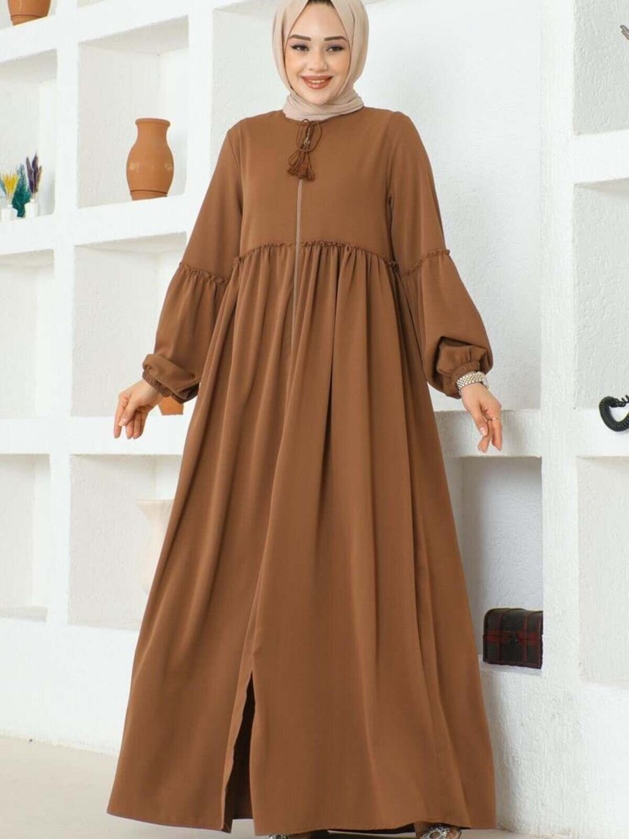 Mec Fashion Kahverengi Balon Kollu Jessica Krep Ferace
