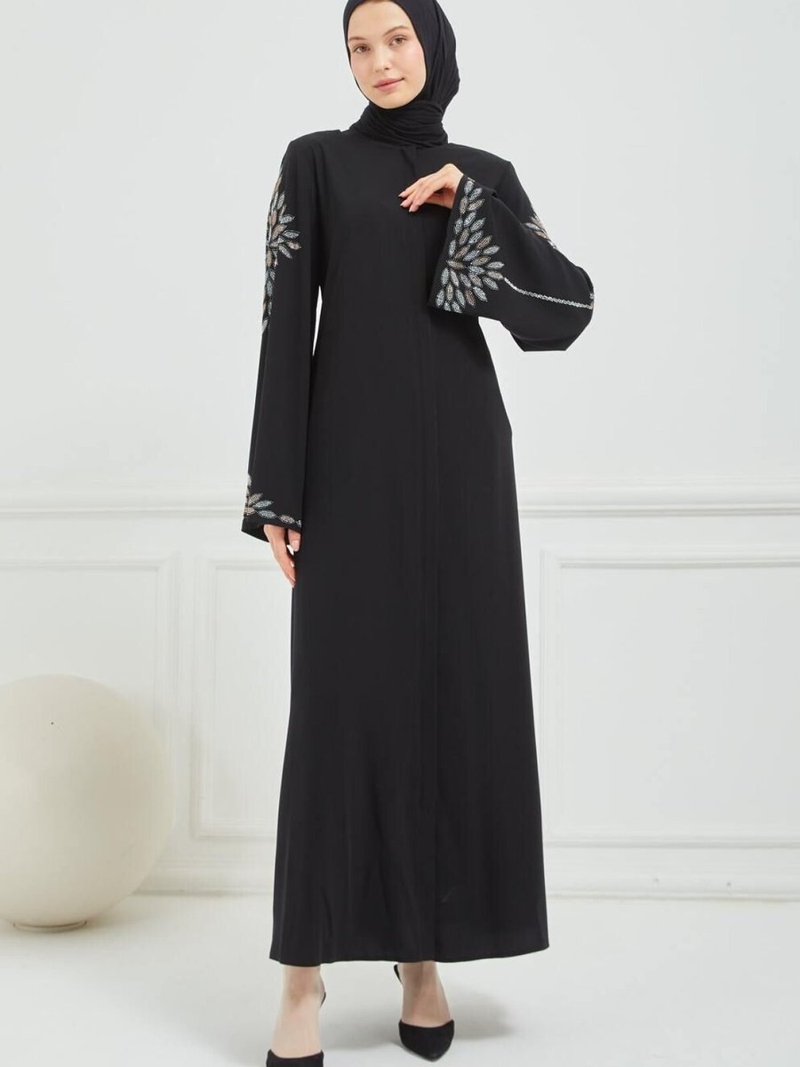 Mec Fashion Siyah Özel Tasarım Abaya