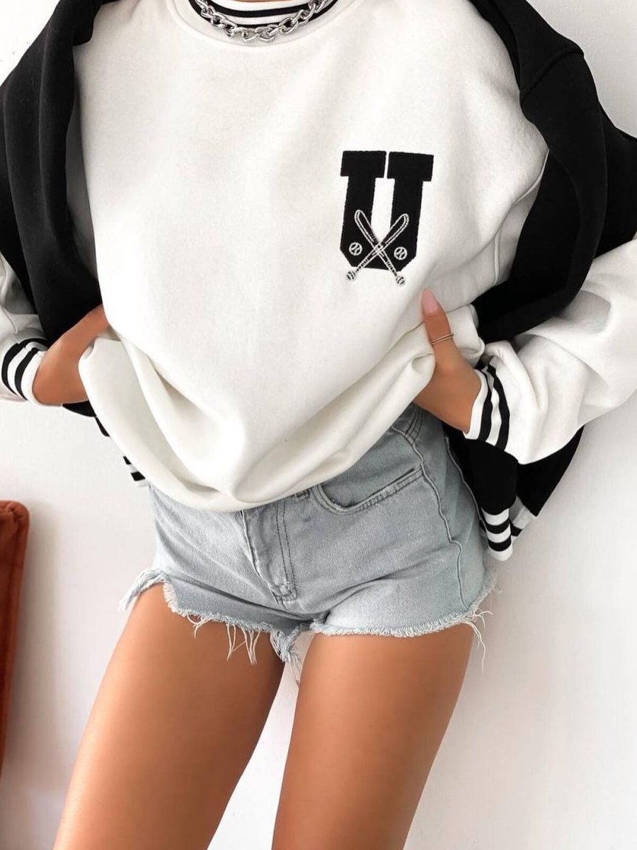 İLKCET MODA Beyaz Unisex Oversize Sweatshirt