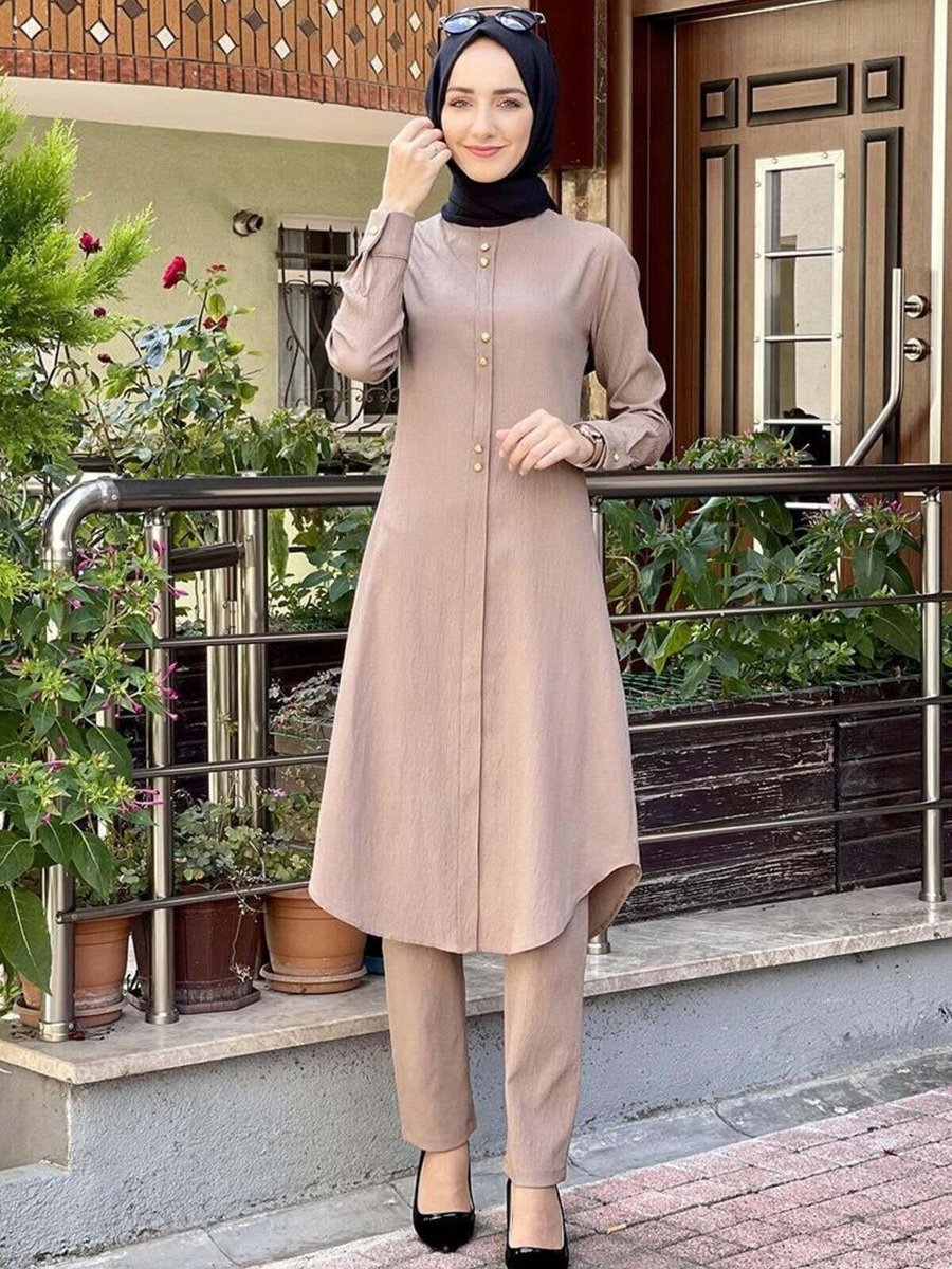 Mec Fashion Vizon Düğmeli İkili Takım