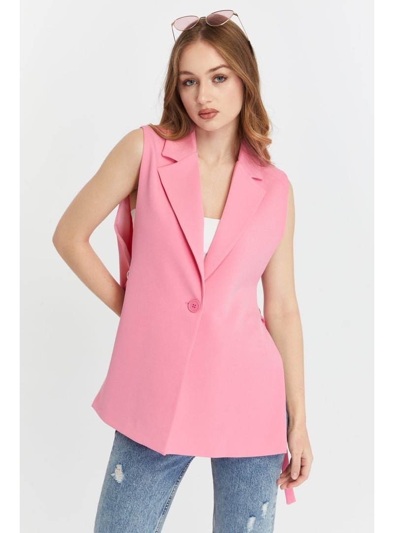 Bolivente Pembe Dokuma Yelek