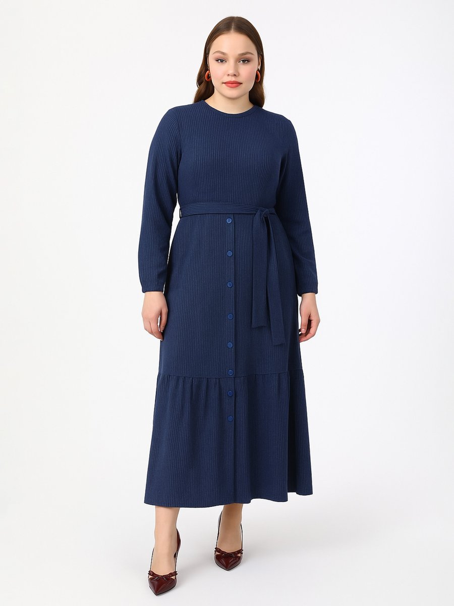Moda Gazel Mavi Elbise