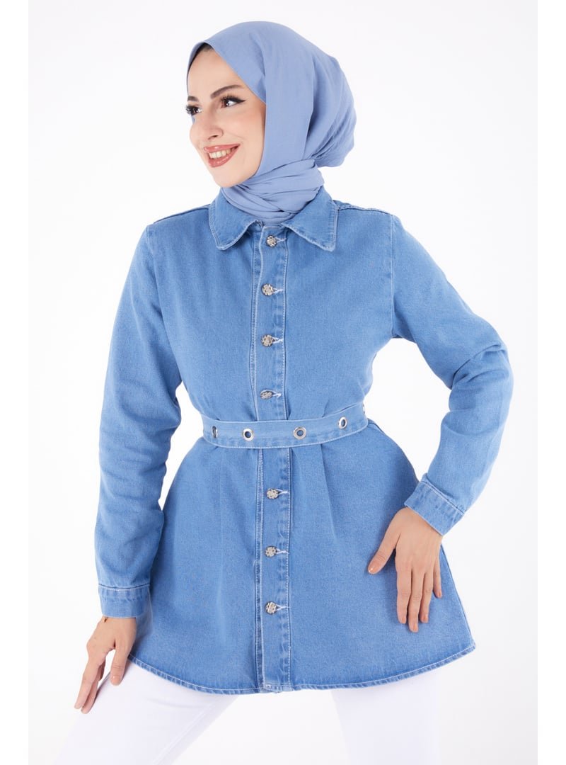 Tofisa Buz Mavi Kot Tunik