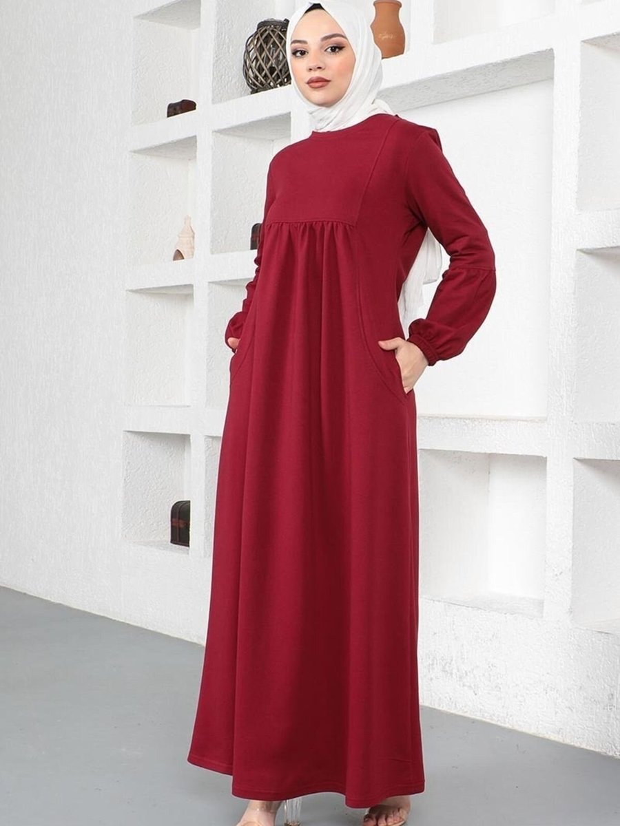 Mec Fashion Bordo Balon Kol Spor Elbise