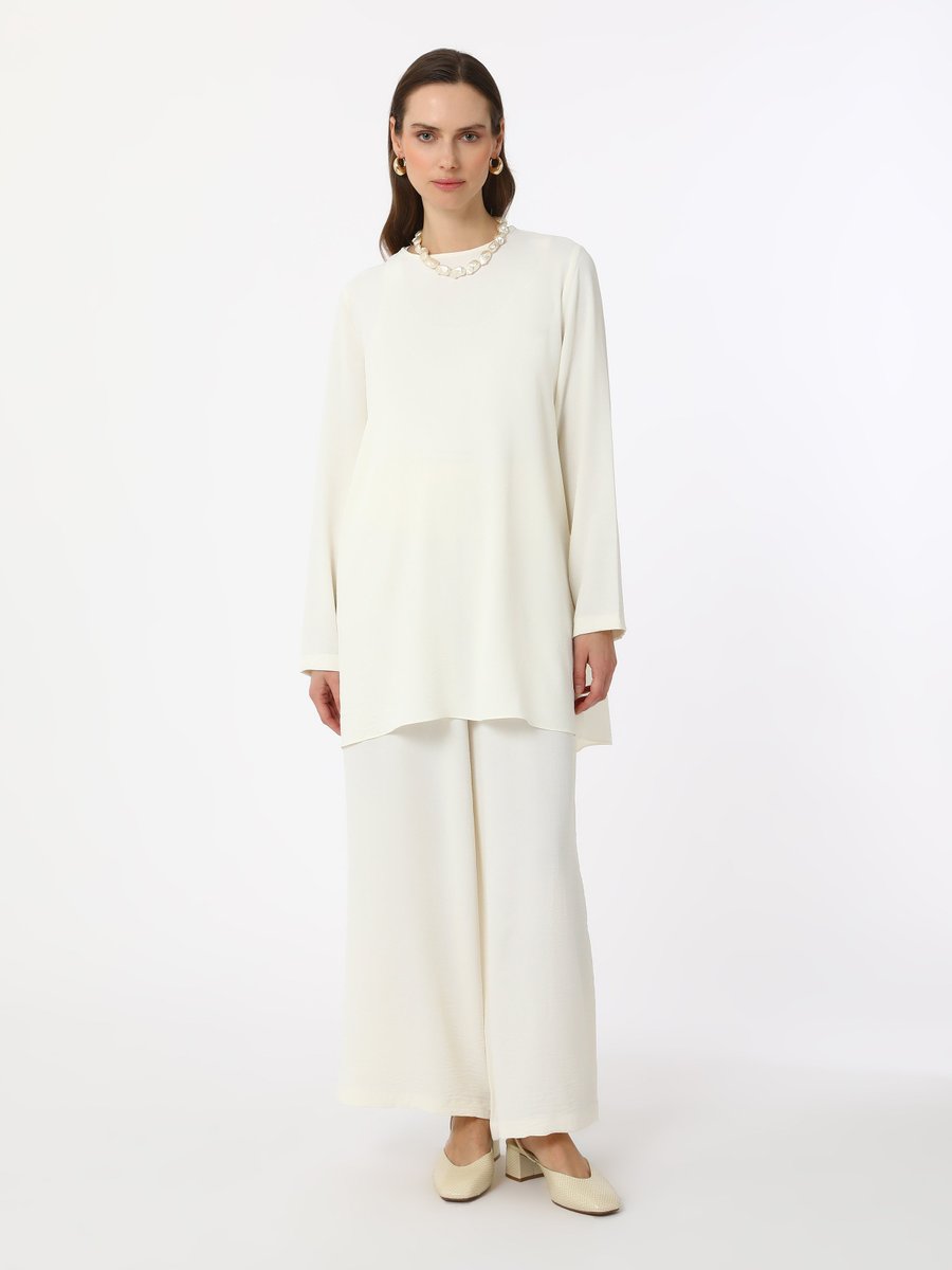Refka Off White Aerobin Tunik Pantolon İkili Takım
