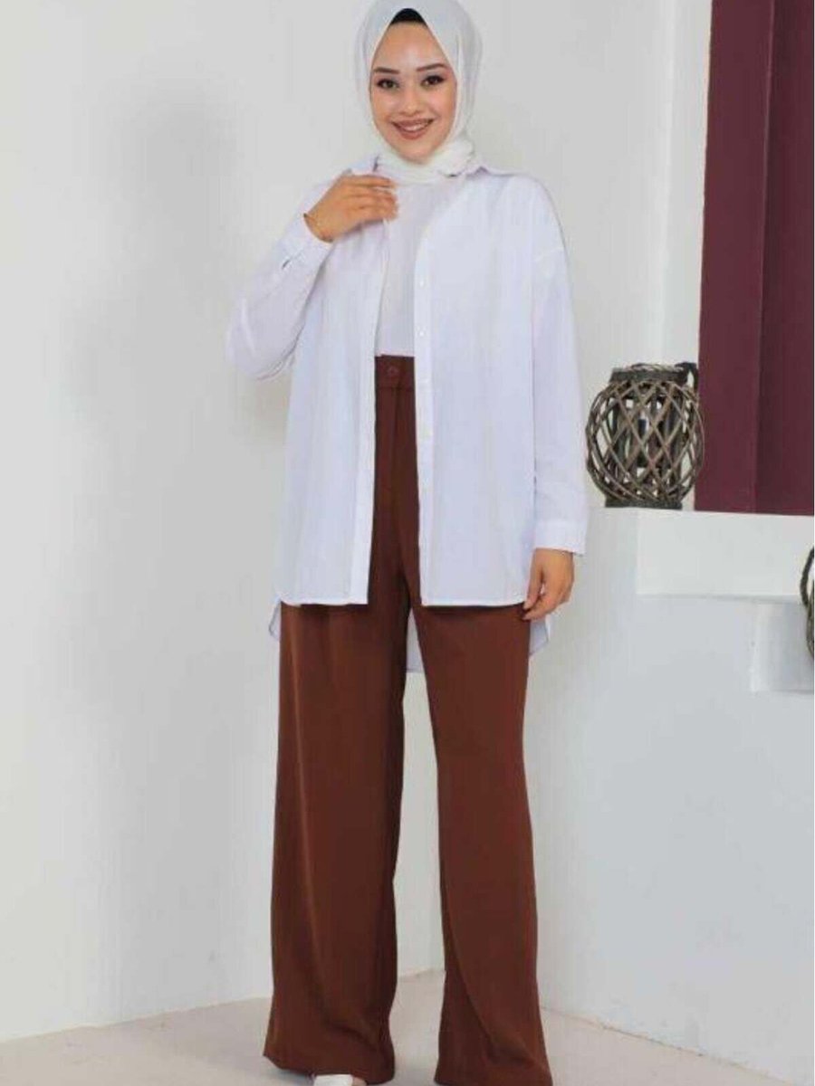 Mec Fashion Kahverengi Büyük Beden Pantolon