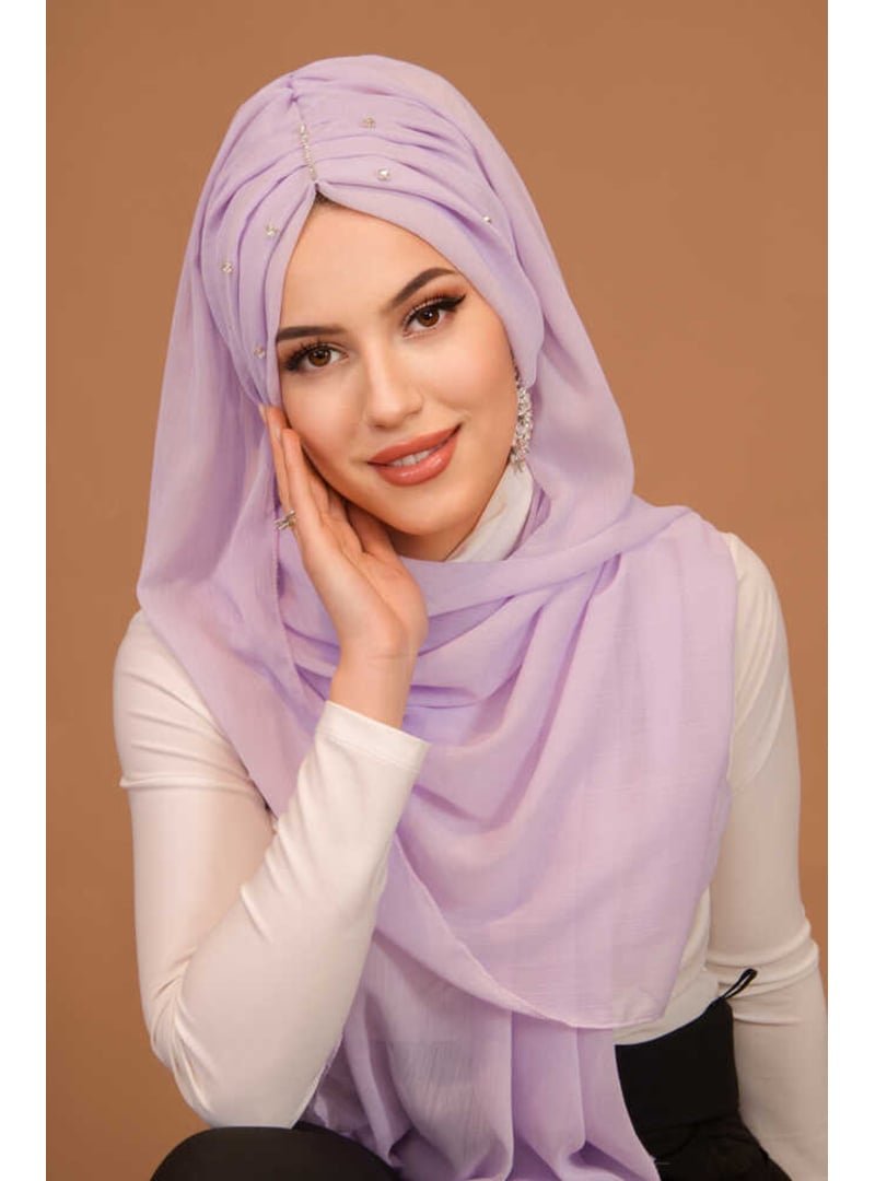 AİŞE TESETTÜR Taşlı Büzgü Model Hazır Abiye Şal