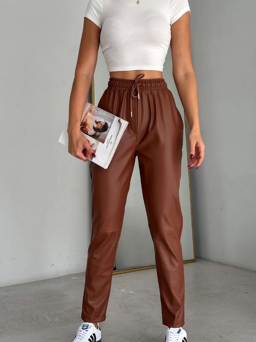Swana Kahve Model Deri İçi Şardonlu Pantolon