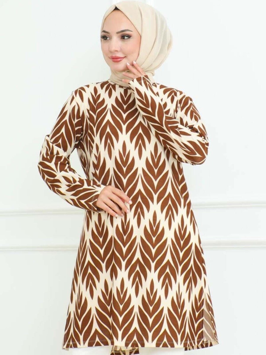Mec Fashion Vizon Yandan Yırtmaçlı Krep Tunik