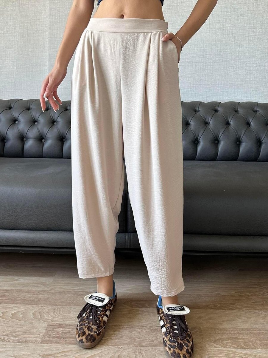 Moda cameo Taş Keten Şalvar Pantolon