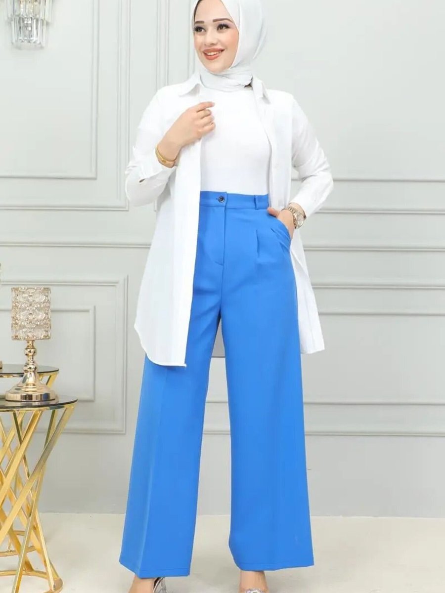 Mec Fashion Mavi Palazzo Pantolon